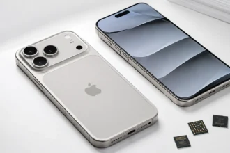 Устройства Apple рядом с микросхемами оперативной и флеш-памяти
