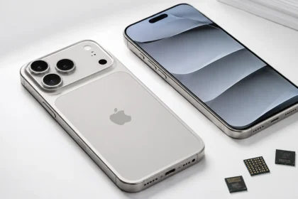 Устройства Apple рядом с микросхемами оперативной и флеш-памяти