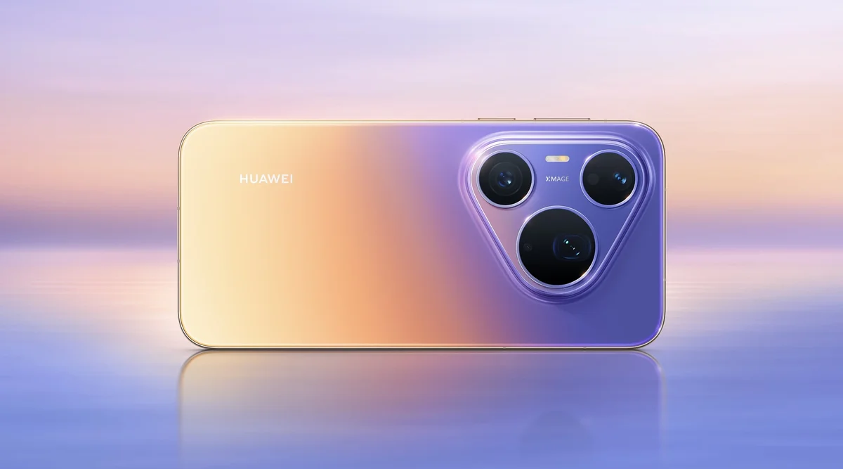 Задняя панель Huawei Pura 90s Pro Max в фиолетово-золотом градиенте