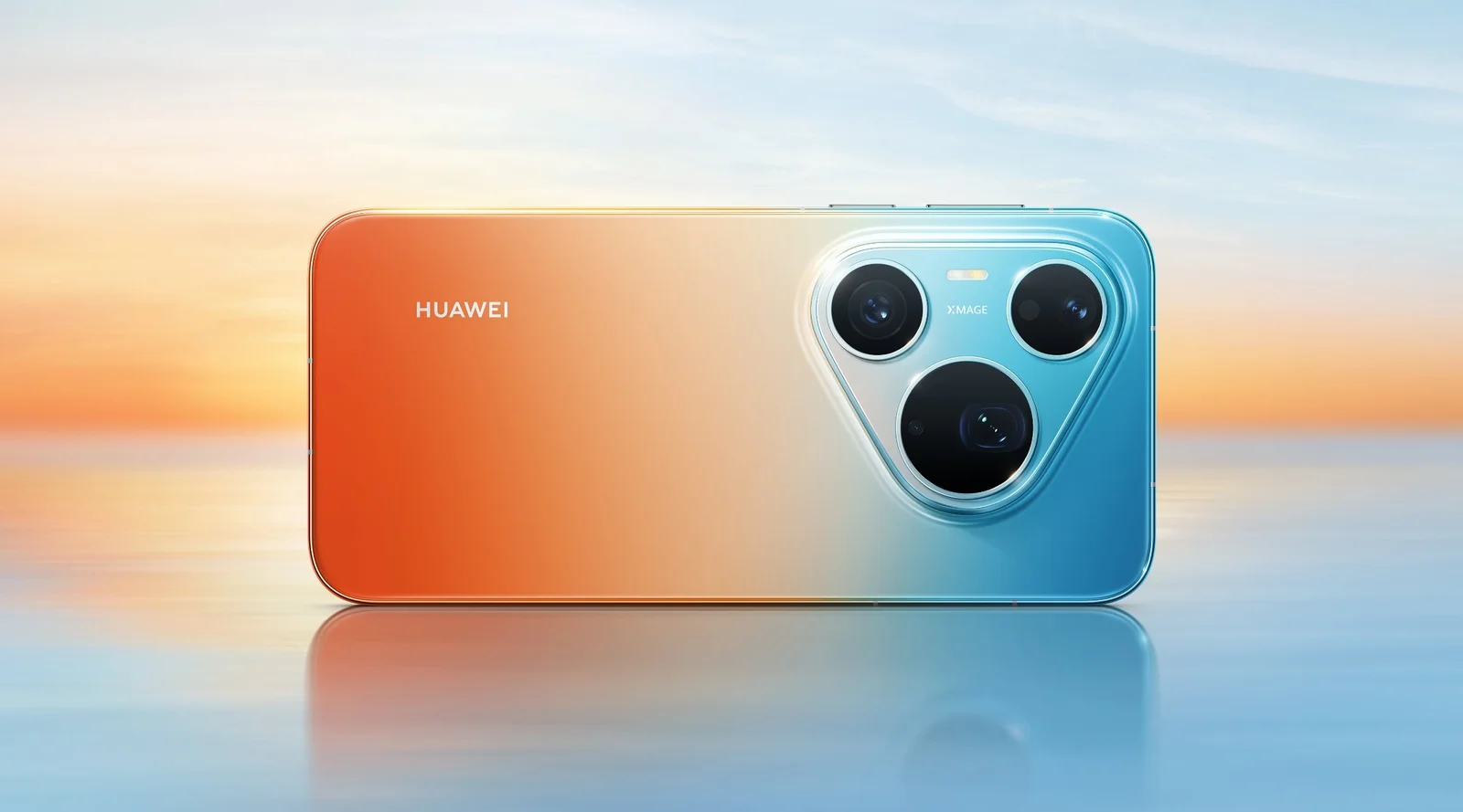 Задняя панель Huawei Pura 90s Pro Max в оранжево-голубом градиенте