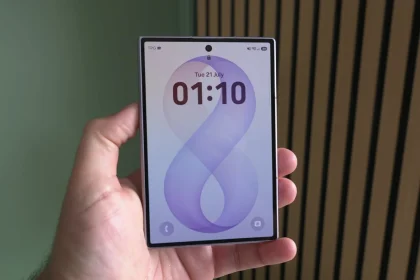 Экран блокировки Galaxy Z Fold 8 в руке