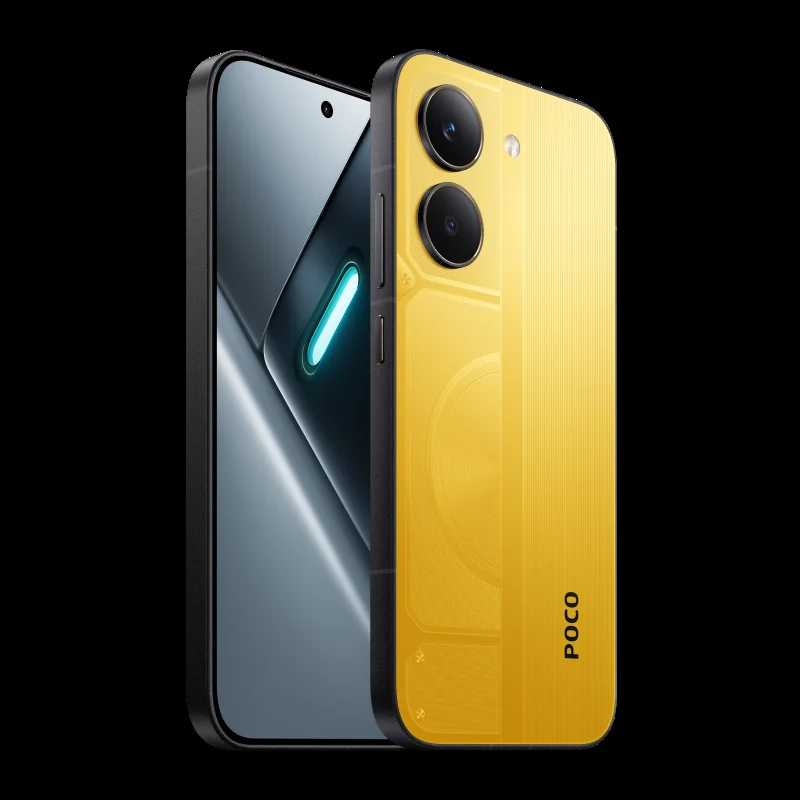 POCO X8 Pro в жёлтом цвете: фактурная задняя панель и вертикальный блок камер