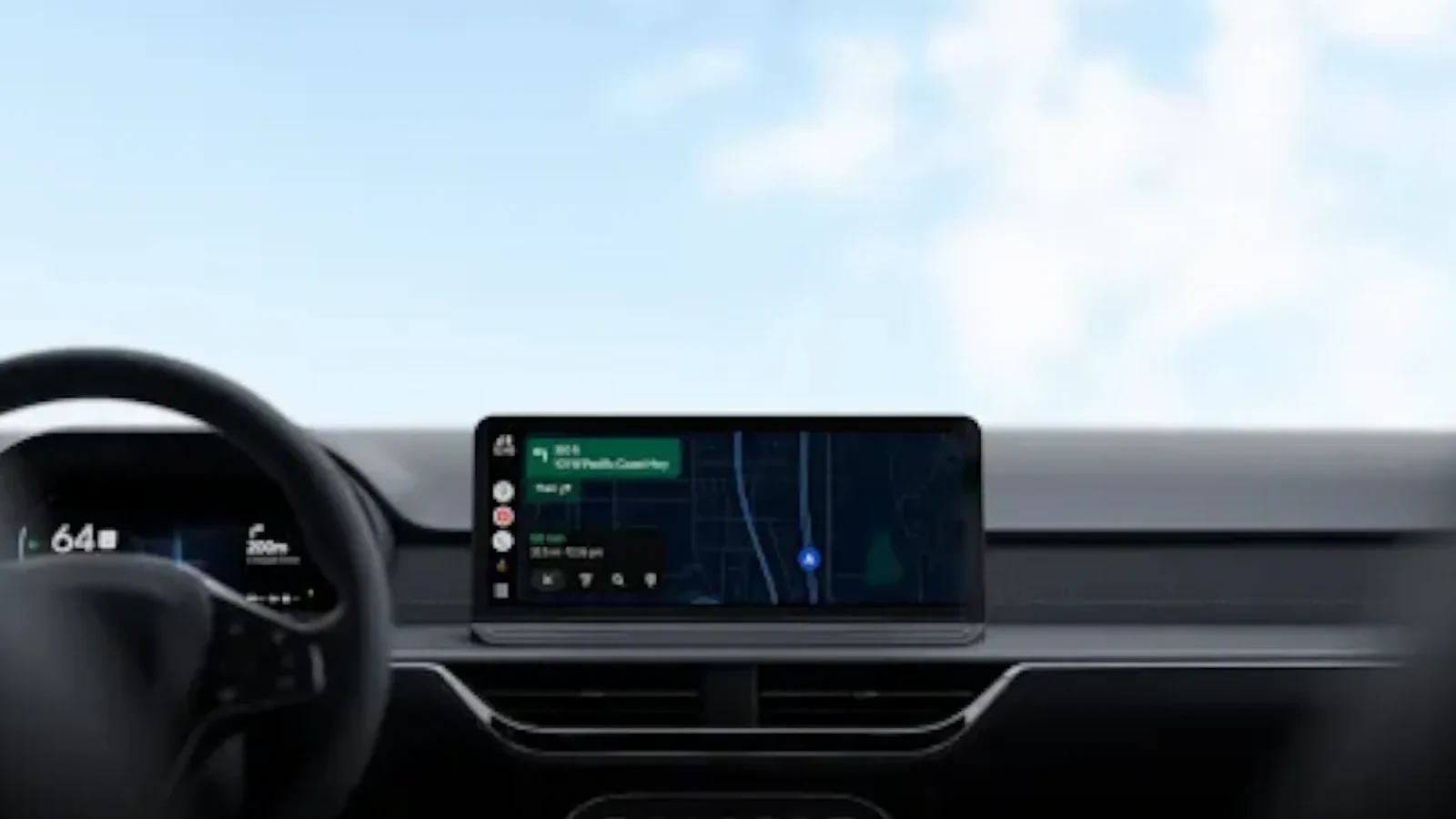 Android Auto на экране автомобиля — официальное изображение Google