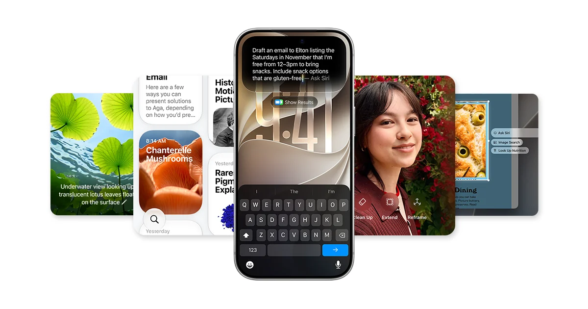 Apple Intelligence на официальном изображении Apple
