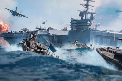 Катера и авианосец в морском бою Battlefield 6
