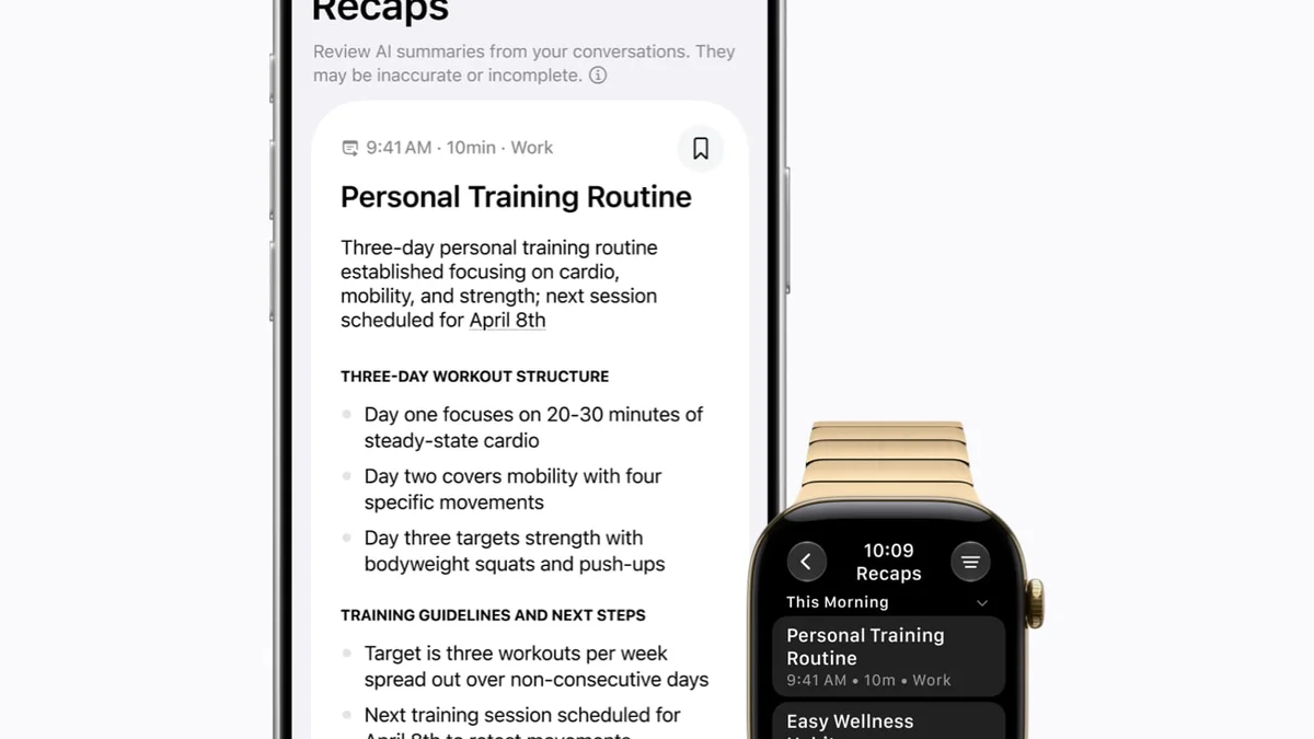 Сводки Siri на iPhone и Apple Watch в iOS 27