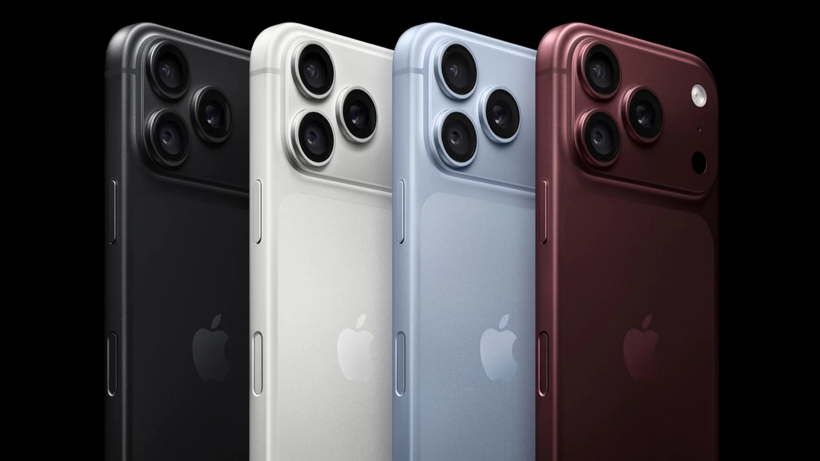 iPhone 18 Pro в четырёх цветах, официальное изображение Apple