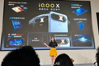 Слайд с характеристиками концепта iQOO X на закрытом показе