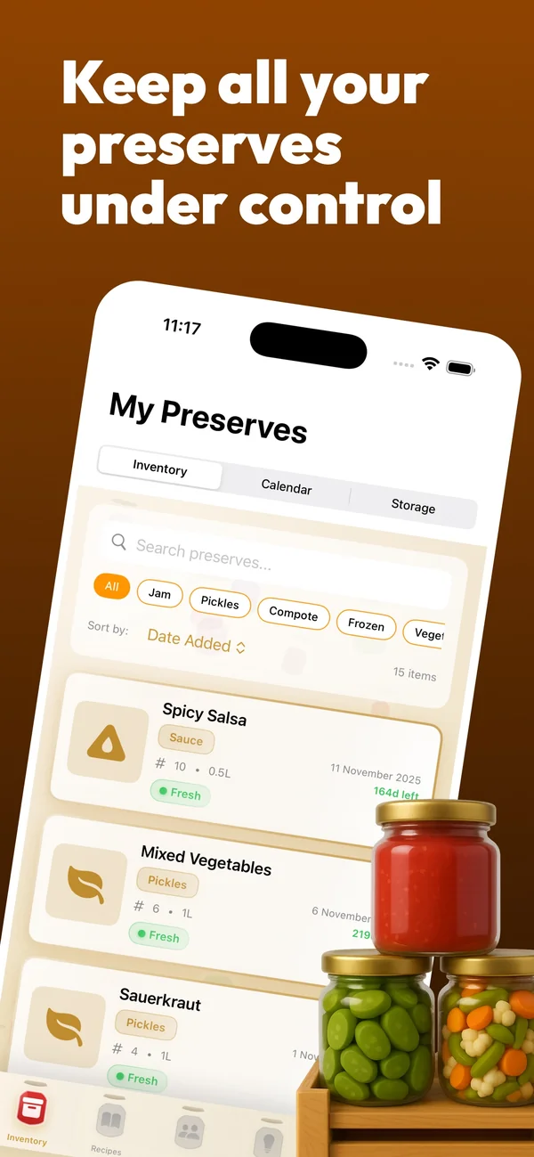 Экран приложения Craftersy в App Store: список домашних заготовок