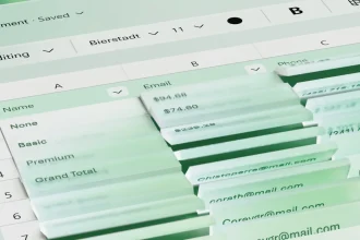 Таблица Excel с выделенными ячейками — иллюстрация Microsoft