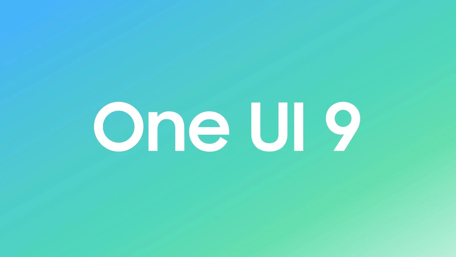 Логотип One UI 9 на градиентном фоне Samsung