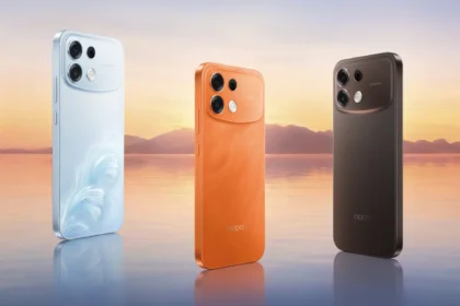 Смартфоны серии OPPO F35 в трёх цветах — постер OPPO