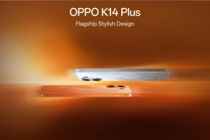 OPPO K14 Plus в цветах Star White и Solar Orange, официальное изображение