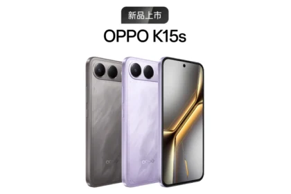 OPPO K15s в серой и фиолетовой расцветках