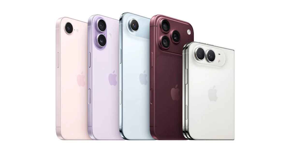 Актуальная линейка iPhone на официальном изображении Apple