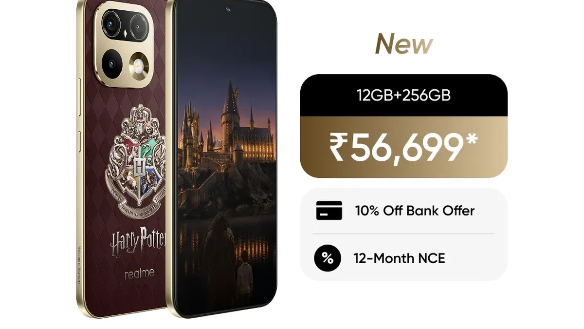 realme 16 Pro Harry Potter Edition с гербом Хогвартса на задней панели