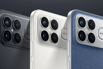 Redmi K90 Pro Max в чёрном, белом и синем цвете «деним», вид сзади