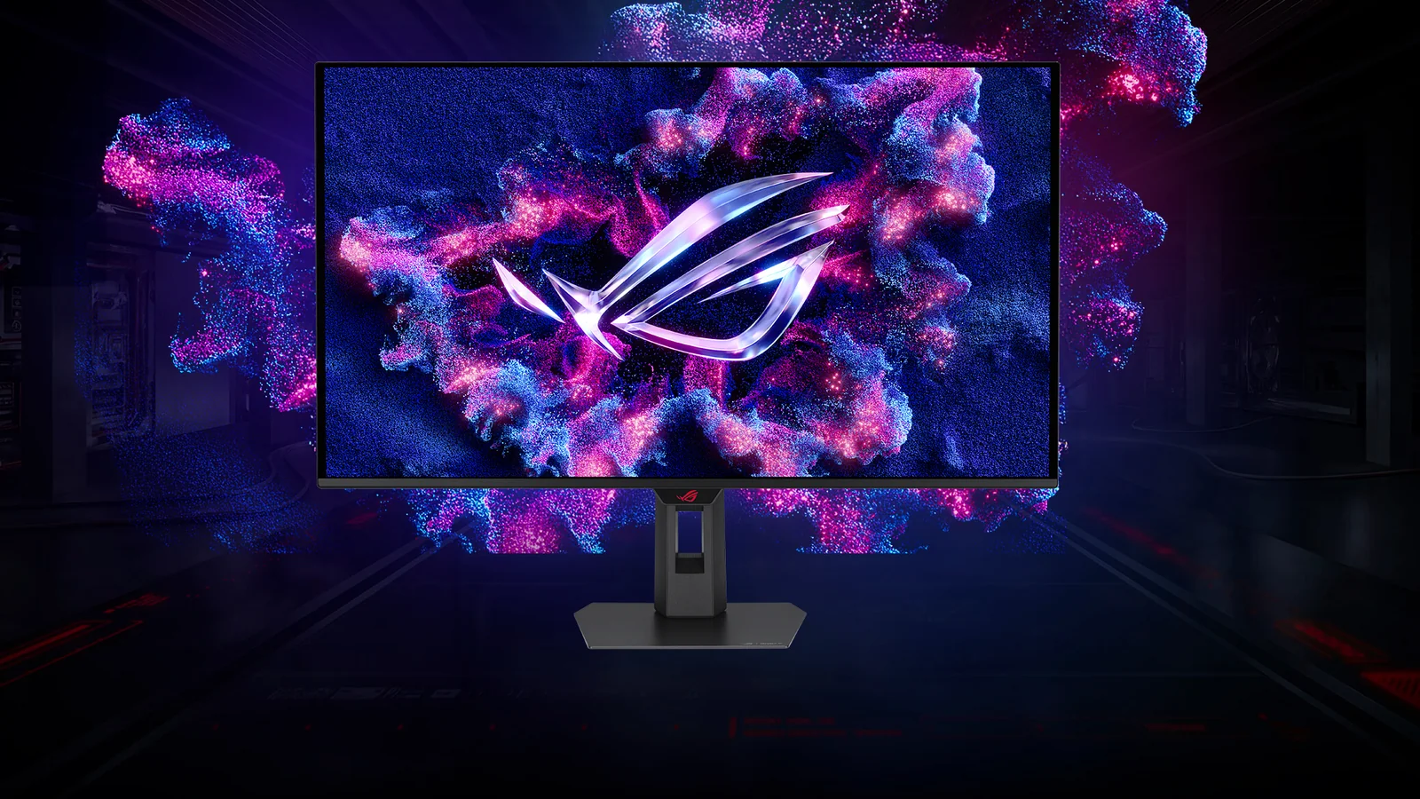 Монитор ASUS ROG Strix OLED XG32UQDS на подставке