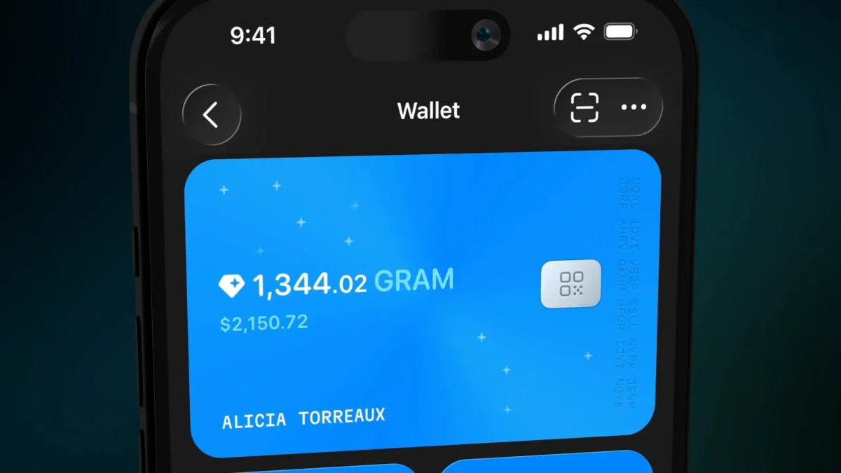 Экран встроенного кошелька Telegram с балансом в GRAM