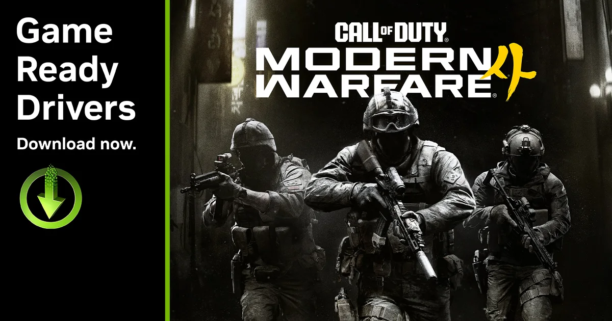 Баннер NVIDIA Game Ready Drivers для Call of Duty: Modern Warfare 4