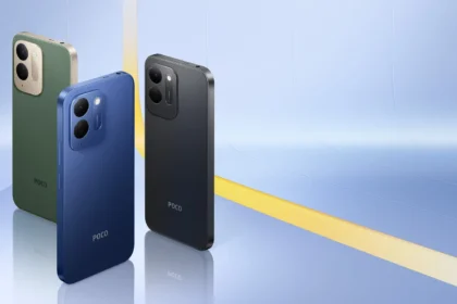 Смартфоны POCO C95 Pro в чёрном, синем и зелёном цветах