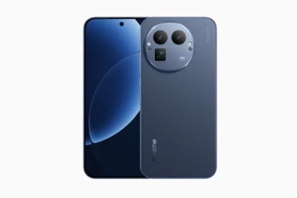 realme GT 8 Pro в синем цвете, вид спереди и сзади