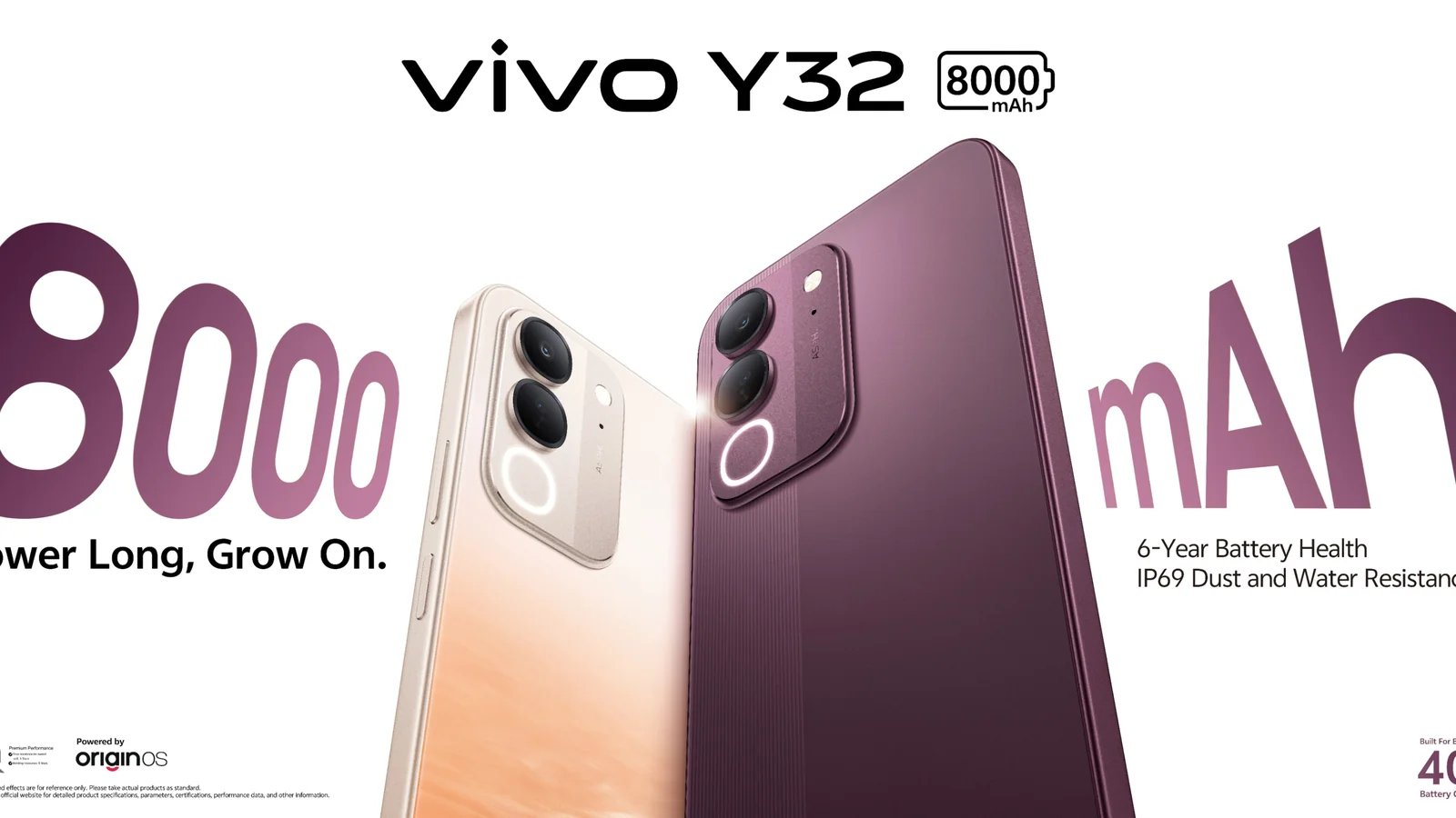 Смартфон vivo Y32 в цветах Twilight Red и Sunset Orange